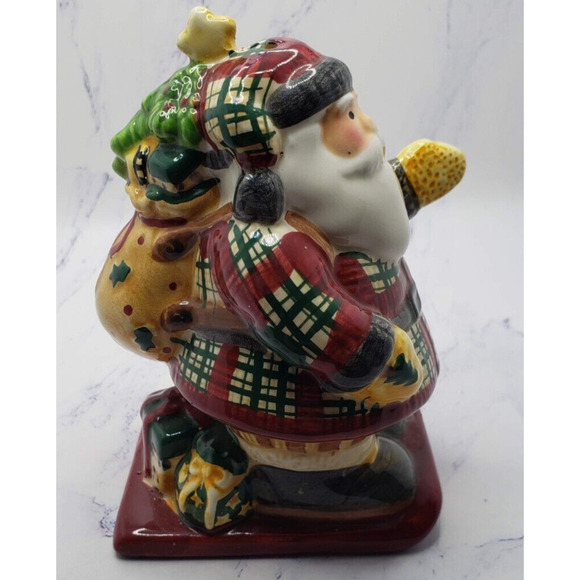 Sakura Classic Santa Christmas Holiday Ceramic 5 Inch Salt Shaker - Picture 5 of 10